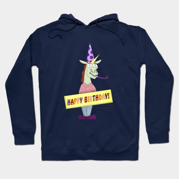 Big Happy Birthday Unicorn Hoodie by Thatssounicorny